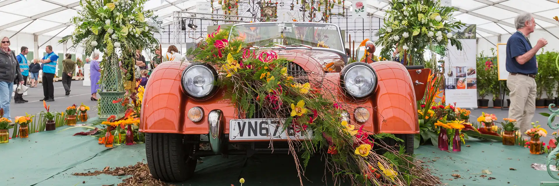 Car and Flower Display at the Malvern Festival